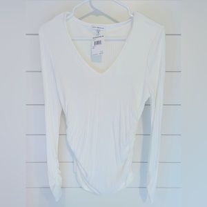 Good American brand new white ribbed top